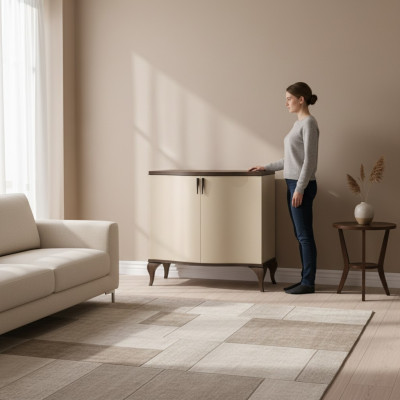 Woonkamerset Woonwand 2-delige set commode dressoir vitrine glazen kast  Woonkamerset Woonwand 2-delige set commode dressoir vitrine glazen kast