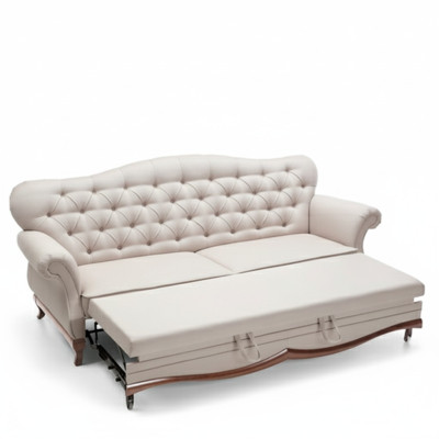Chesterfield slaapbank met slaapfunctie driezitsbank stof