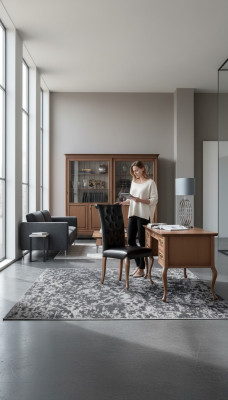 Klassiek bureau met luxestoel Luxe kantoorinrichting Houten meubels