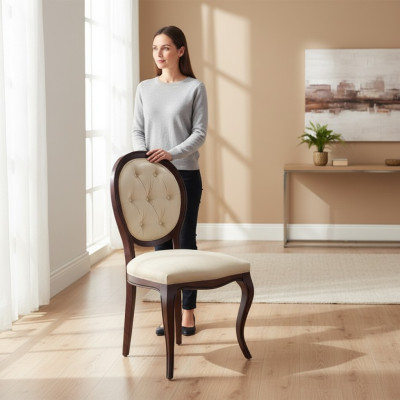 Stoelen Eetkamer Stoel Luxe Fauteuil Chesterfield Meubilair Houten Stoel