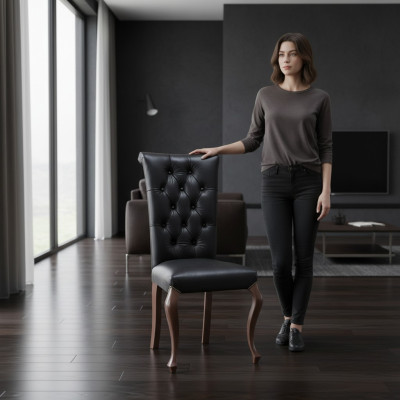 Klassieke stoelen Luxe houten armstoel Houten stoel Designer stoel Eetkamerstoel