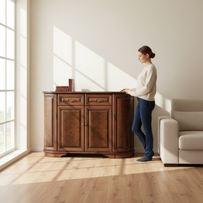 Bruine commode in antieke stijl dressoir dressoirs houten kast