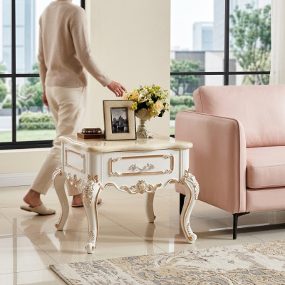 Bijzettafel tafels woonkamer luxe witte tafel meubels salontafel nieuw
