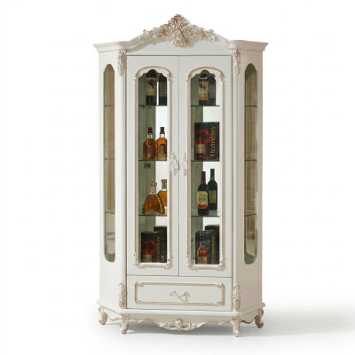 Klassieke vitrinekast glazen kast houten kast wit kasten meubels inrichting