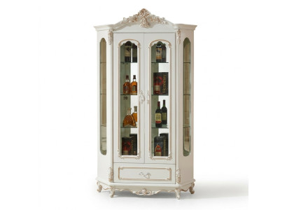 Klassieke vitrinekast glazen kast houten kast wit kasten meubels inrichting