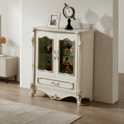 Vitrine Vitrinen Kast Houten Kast Glazen Kasten Kleur Wit Meubels Luxe