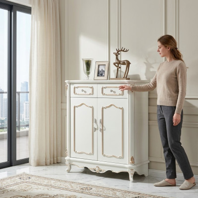 Laden van houten dressoir Witte dressoirs Woonkamer