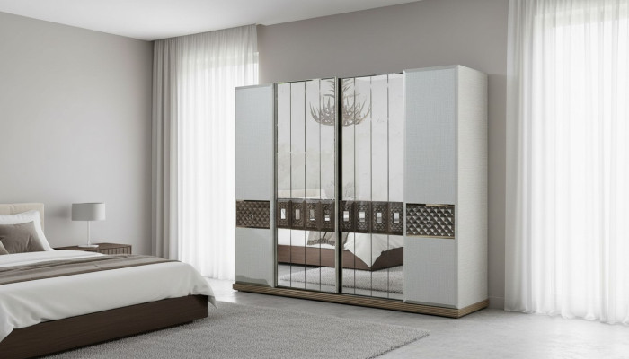 Kledingkast Houten kast Slaapkamer Meubels Design Kasten Grijs Italië
