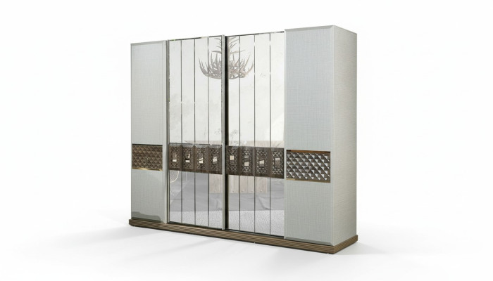 Kledingkast Houten kast Slaapkamer Meubels Design Kasten Grijs Italië