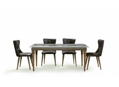 Compleet set eettafel 4x stoelen eetkamerset eiken houten tafel tafels 4-delig.