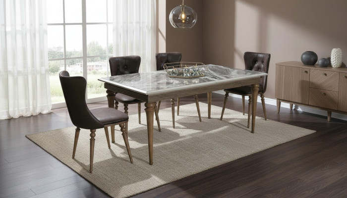 Eettafel Tafel Hout 180x100 Eetkamer bruin Eettafels Tafels Meubels Nieuw