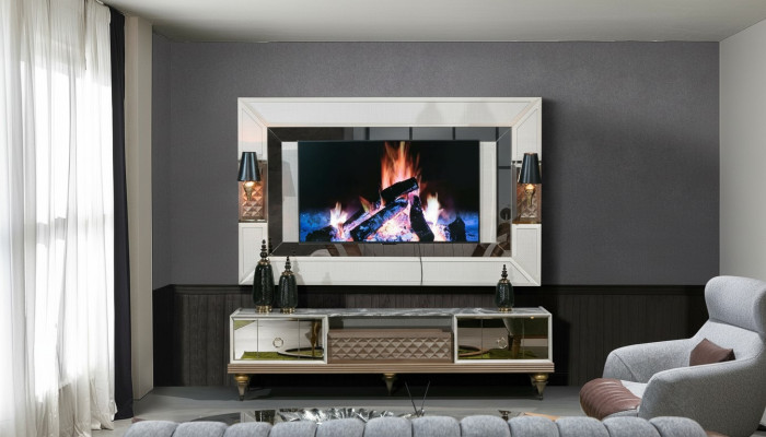 Wandmeubel set RTV tv-standaard laag tafel hout luxe XXL kast