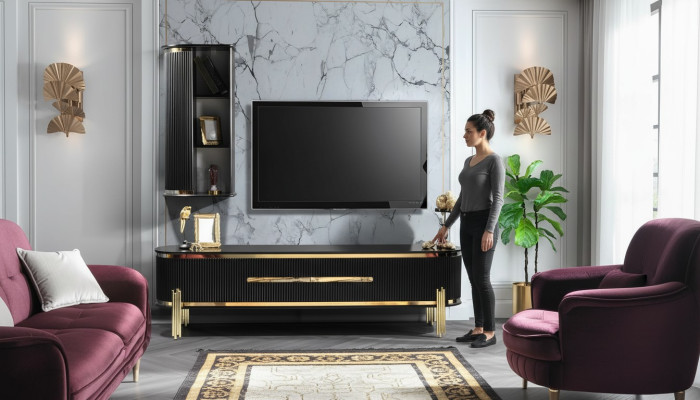 Tv-meubel Luxe dressoir meubelen commode woonkamerkast kasten plank hout