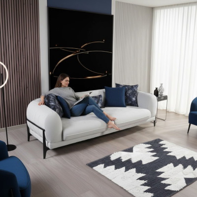 Sofa Bank Bekleding Driepersoons Grijs Bankstellen Meubels Modern Ontwerp 3-zits Banken Nieuw