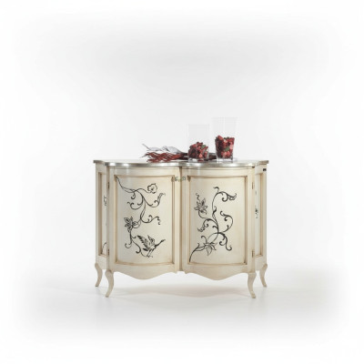 Klassieke houten sideboard witte commode kasten luxe Italiaans nieuw.