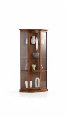Klassieke bruine vitrine Franse stijl meubel commode dressoir glazen kast