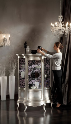 Vitrine glazen kast vitrine woonkamer hout dressoir luxe meubels plank nieuw