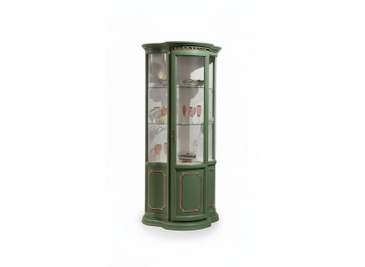 Half kast vitrine glazen kast vitrine hout woonkamer luxe groene dressoir