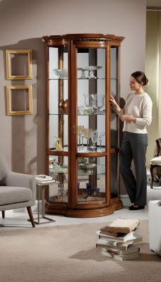 Vitrines glazen kast bruin vitrine woonkamer hout dressoir luxe meubels Italië
