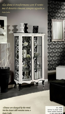 Luxe houten vitrinekast, design dressoir, witte kast, Italiaanse meubels, nieuw.