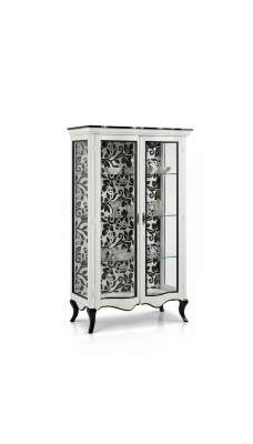 Luxe houten vitrinekast, design dressoir, witte kast, Italiaanse meubels, nieuw.