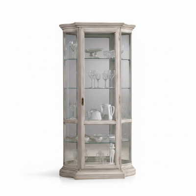 Luxe houten vitrine dressoir ontwerpkasten wit Italiaanse meubels kast nieuw