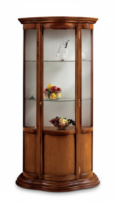 Glazen kasten Luxe dressoir Kasten Bruin Vitrine Klassiek Italiaanse meubels