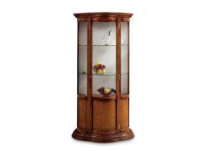 Glazen kasten Luxe dressoir Kasten Bruin Vitrine Klassiek Italiaanse meubels