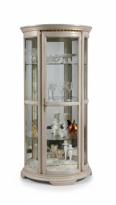 Klassieke vitrinekast van glas Vitrine houten woonkamer Luxe Bruin Nieuw dressoir