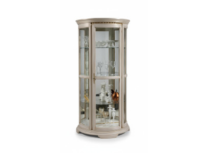 Klassieke vitrinekast van glas Vitrine houten woonkamer Luxe Bruin Nieuw dressoir