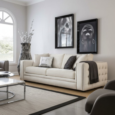Klassieke Chesterfield driezitsbank meubels Sofa Luxe banken beige 3 zitsbanken