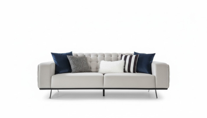 Luxe woonkamerbank 2 zits tweezitter wit bank Chesterfield banken nieuw.