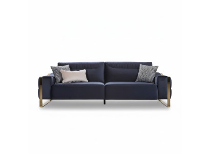 Klassieke bank 3-zits design woonkamer stoffering houten stoffering moderne luxe blauw