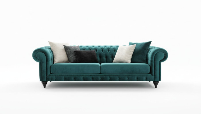 Klassieke Chesterfield driezitsmeubelbank Luxe bank Groen 3-zitsbanken