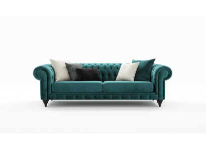 Klassieke Chesterfield driezitsmeubelbank Luxe bank Groen 3-zitsbanken