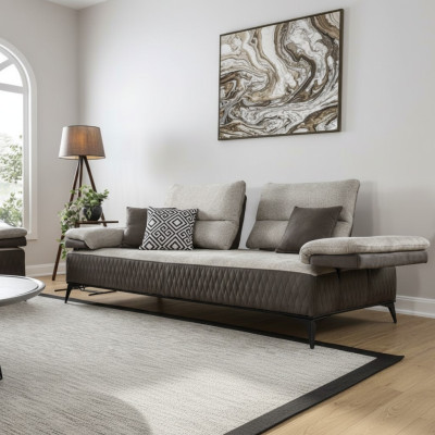 Luxe driezits Moderne bank meubels Grijs Bankstellen Klassieke banken Stof Textiel