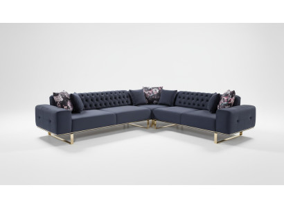 Hoekbank bank gestoffeerde meubelset Chesterfield hoekbank bank stof
