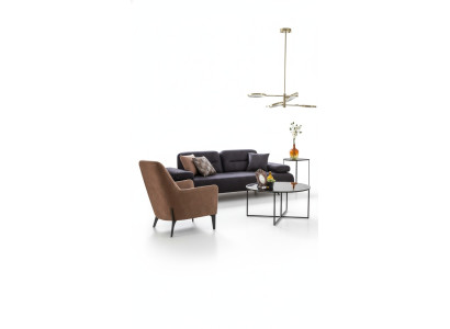 Fauteuil bruin luxe stof textiel woonkamer Nieuw creatief modern design meubilair Nieuw