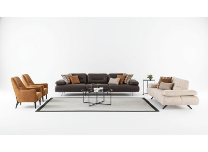 Sofa set 4+3+1+1 zits designbank gestoffeerde bank modern luxe.