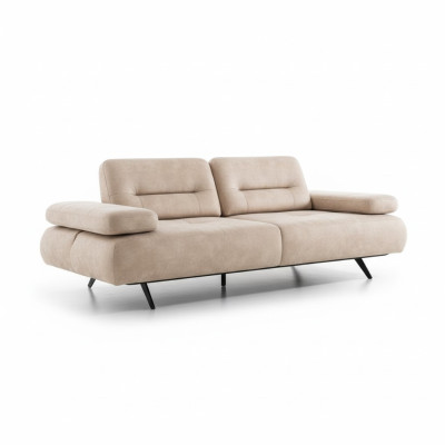 Bank 2-zits gestoffeerde bank beige textiel leder design Modern Bankbanken Luxe