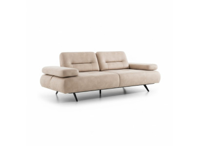 Bank 2-zits gestoffeerde bank beige textiel leder design Modern Bankbanken Luxe