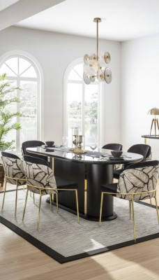 Eetkamer Eettafel Stoel 6x Stoelen Tafel Tafels Metaal Eetgroep Set 7-delig Nieuw