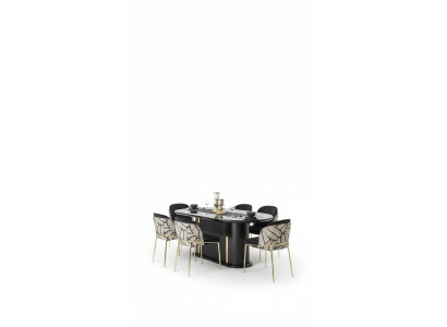 Eetkamer Eettafel Stoel 6x Stoelen Tafel Tafels Metaal Eetgroep Set 7-delig Nieuw