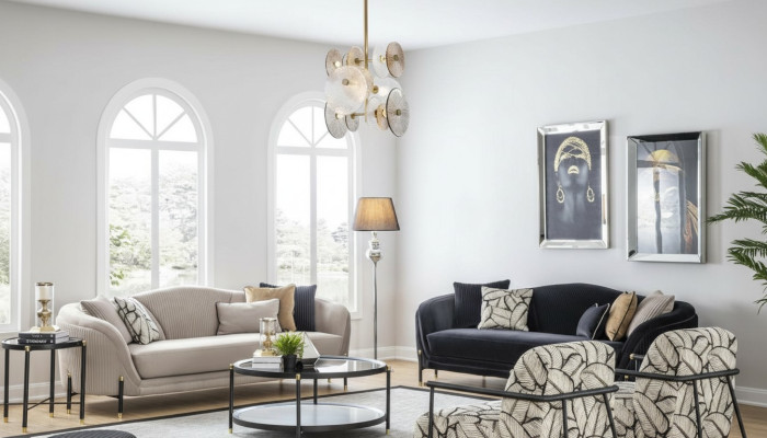 Bankstel 3+3+1+1 Zits Set Design Sofa's Bekleed Banken Moderne Bank Nieuw