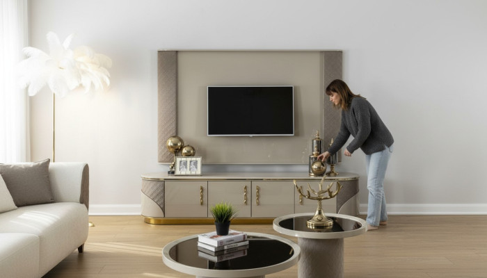 Moderne TV-lage Luxe tv-kast Stijlvol RTV Woonkamer tv-dressoir NIEUW