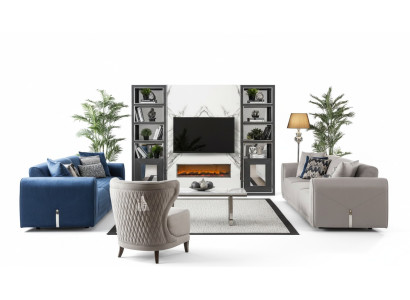 Bankstel 3+3+1 zitplaatsen set design banken gestoffeerde leren banken bank