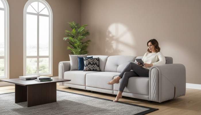 Luxe bankstel 4 zits stof Woonkamer Modern design Banken Bekleding Bankstellen