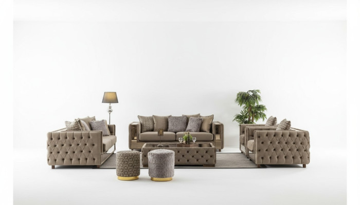 Sofagarnituur Chesterfield Set 3+3+1+1 zitsbank bankstel ontwerp bankstellen