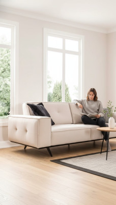 Luxe bankstel 3-zits stof Woonkamer Modern design Banken Bekleding Bankstellen
