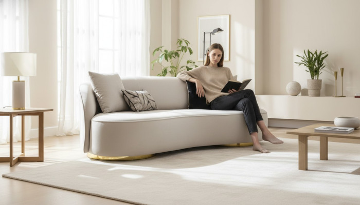 Luxe bank 3 zits stof Woonkamer modern design grijs Banken Bekleding Banken